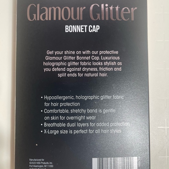 KISS Glamour Glitter Bonnet Cap - Pink Size XL NIB - Picture 2 of 2